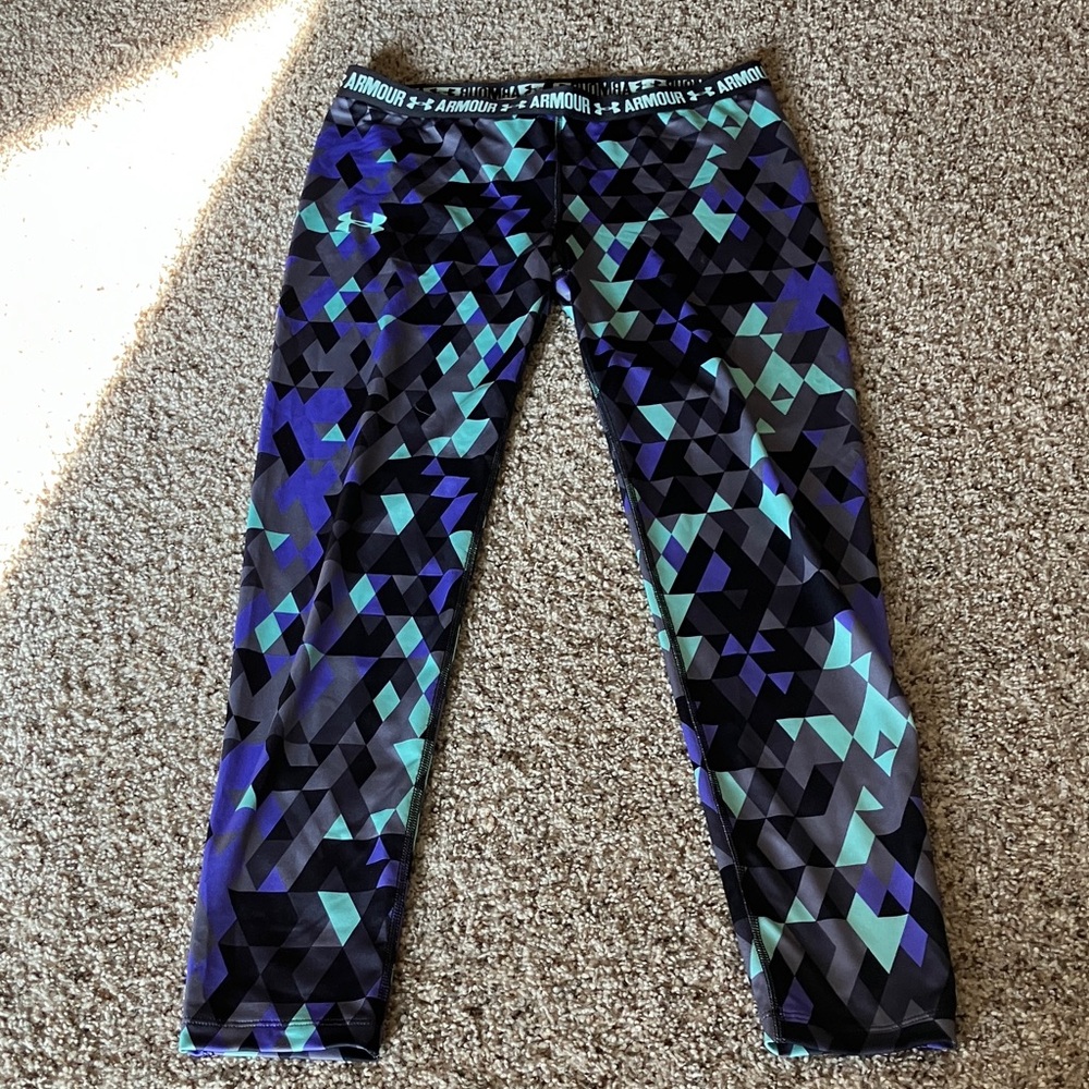 Under Armour Kids Leggings - Blue and Black Geometric